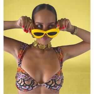 Strawberry Milk Mob Tiger tail Tie Bikini Top